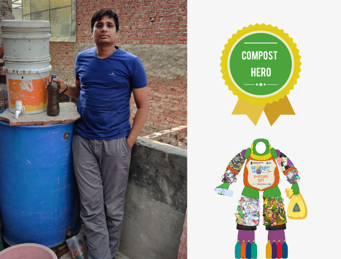 Shahdara Resident Pradeep Panchal is a Composting Hero in East Delhi